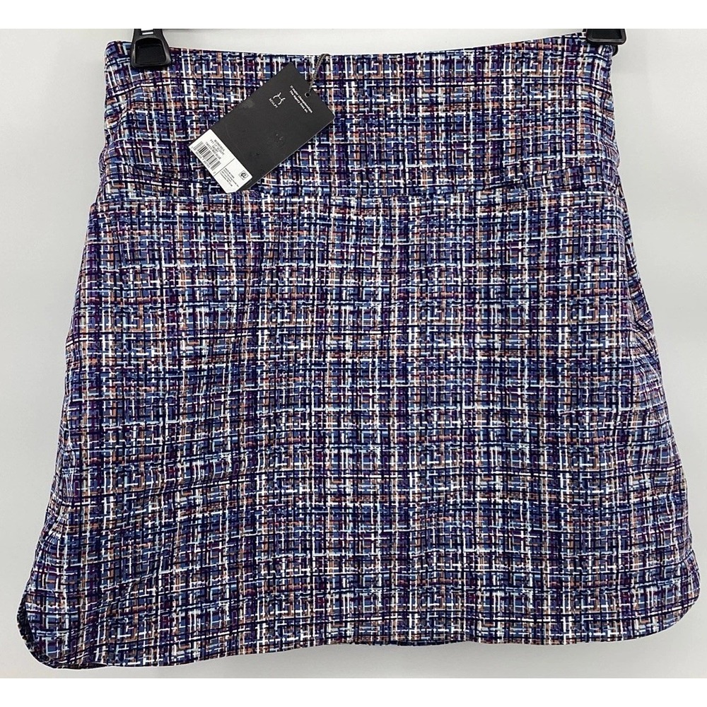 Walter Hagen Womens Medium Golf Skort Brief-Lined 17" Sculpt Tweed Mid Blue Sz S